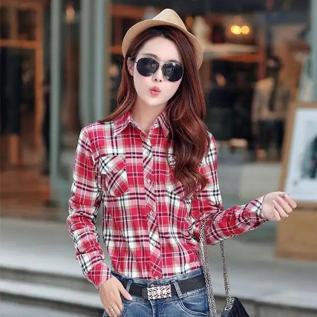 Women's Thick Plaid Shirt Jacket