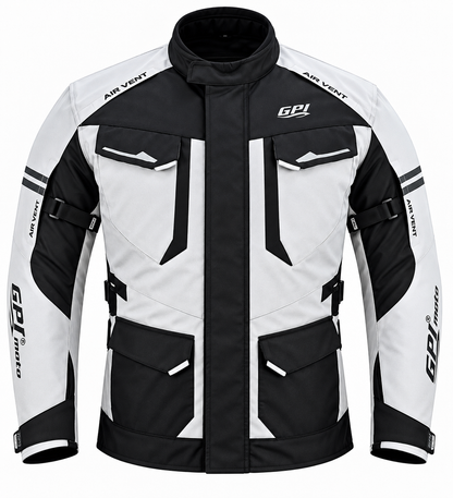 Men's Waterproof Motorcycle Jacket – Beach/Black, 7 Pockets