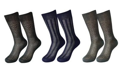 Men's Mercerized Cotton Dress & Trouser Socks, 3-Pack