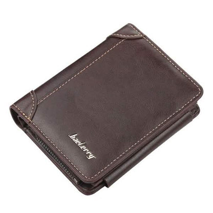 Men's Leather Bifold Wallet, 10 Card Slots
