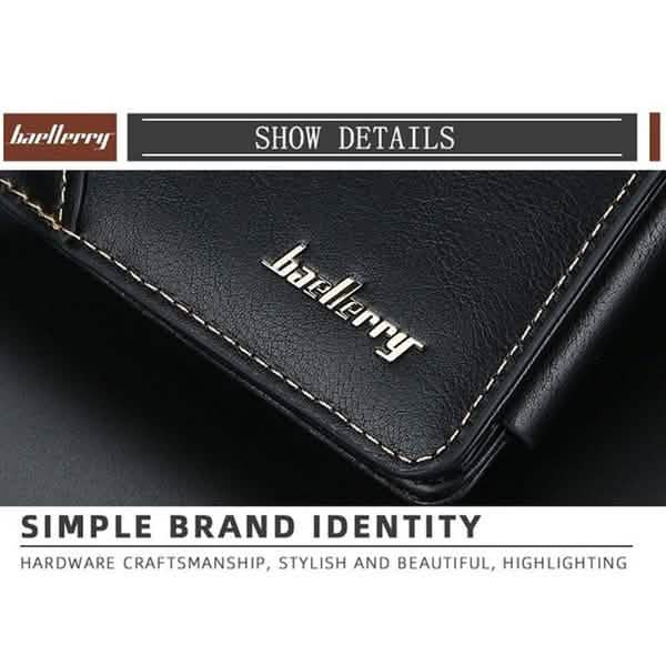 Men's Leather Bifold Wallet, 10 Card Slots