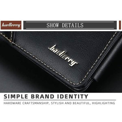 Men's Leather Bifold Wallet, 10 Card Slots