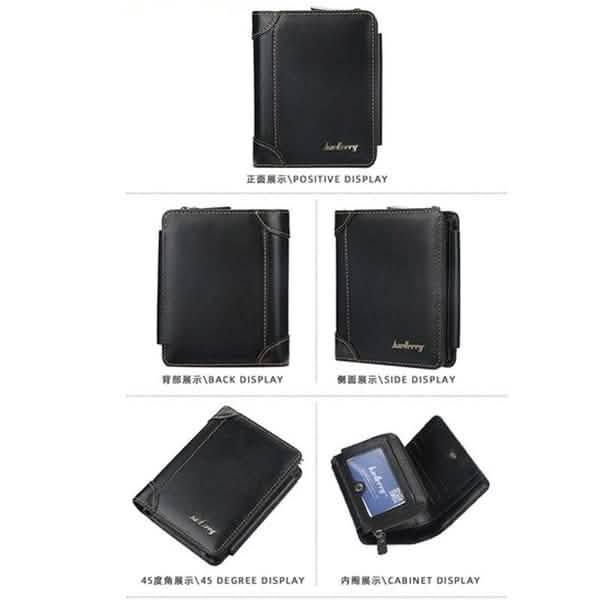 Men's Leather Bifold Wallet, 10 Card Slots