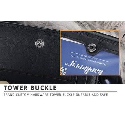 Men's Leather Bifold Wallet, 10 Card Slots