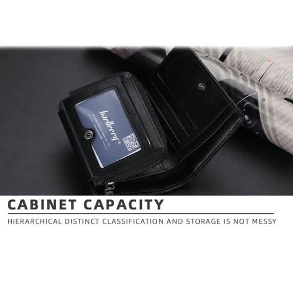 Men's Leather Bifold Wallet, 10 Card Slots