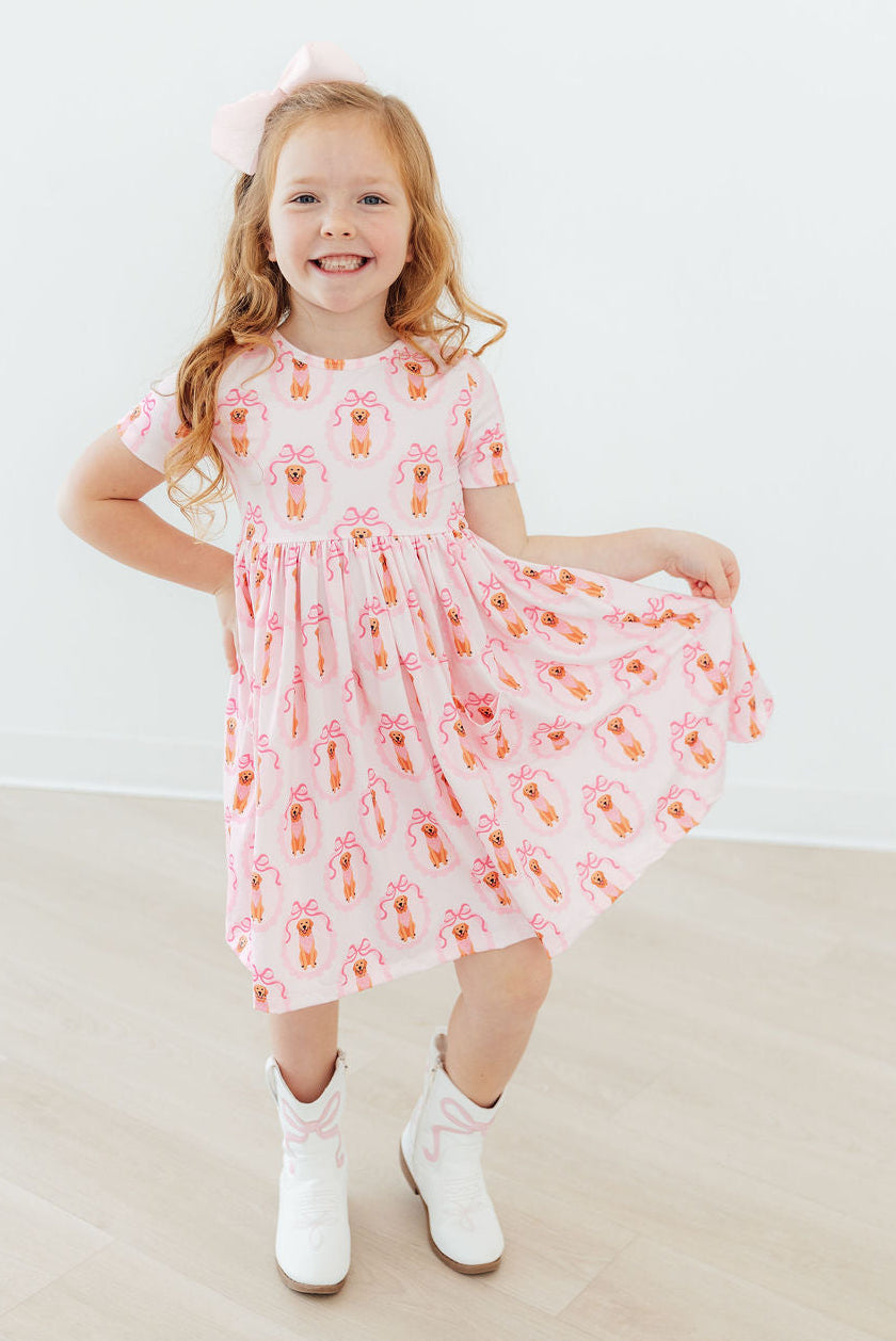 Girls' Short-Sleeve Pocket Twirl Dress