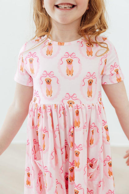 Girls' Short-Sleeve Pocket Twirl Dress
