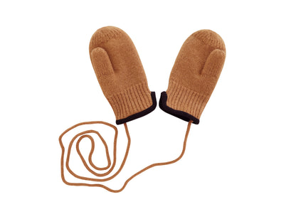 100% Virgin Wool Mittens for Babies & Kids, with Thumbs & String