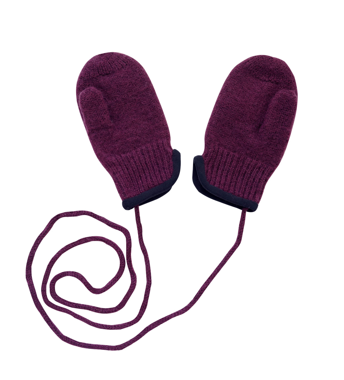 100% Virgin Wool Mittens for Babies & Kids, with Thumbs & String