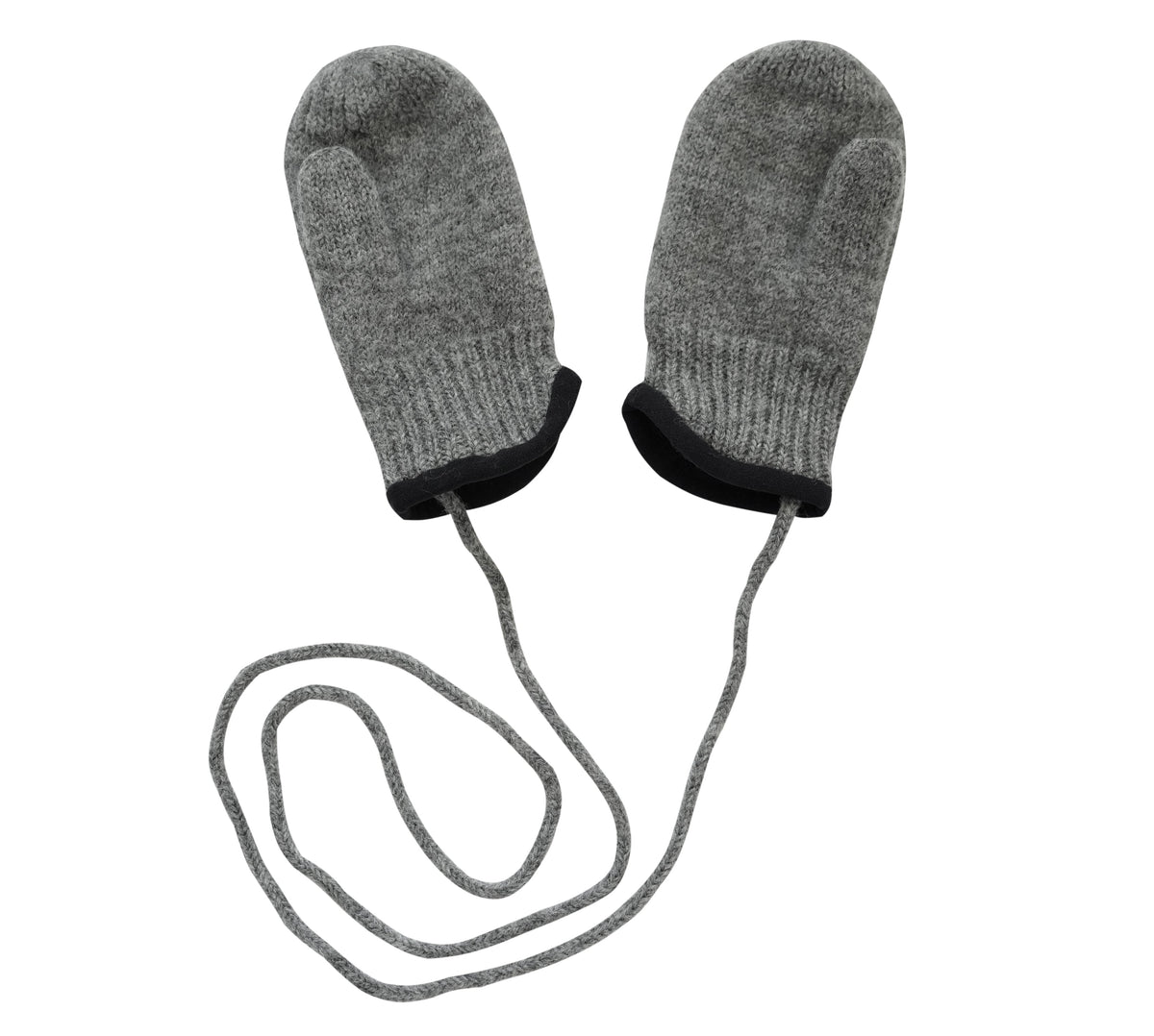 100% Virgin Wool Mittens for Babies & Kids, with Thumbs & String