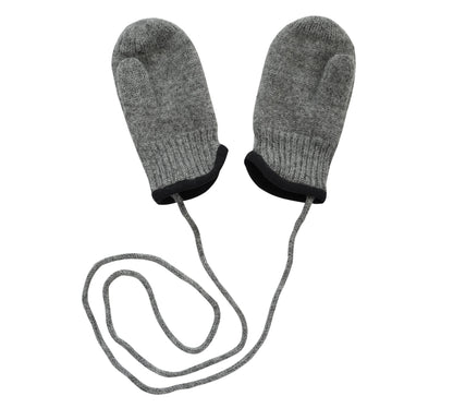 100% Virgin Wool Mittens for Babies & Kids, with Thumbs & String