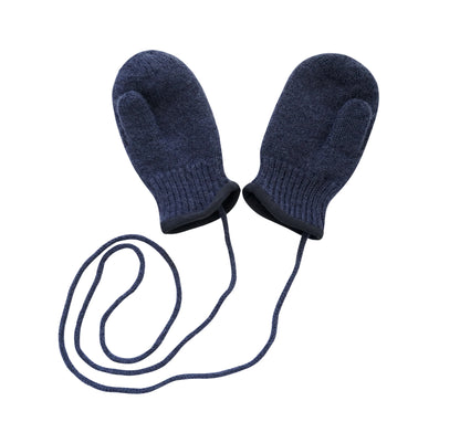 100% Virgin Wool Mittens for Babies & Kids, with Thumbs & String