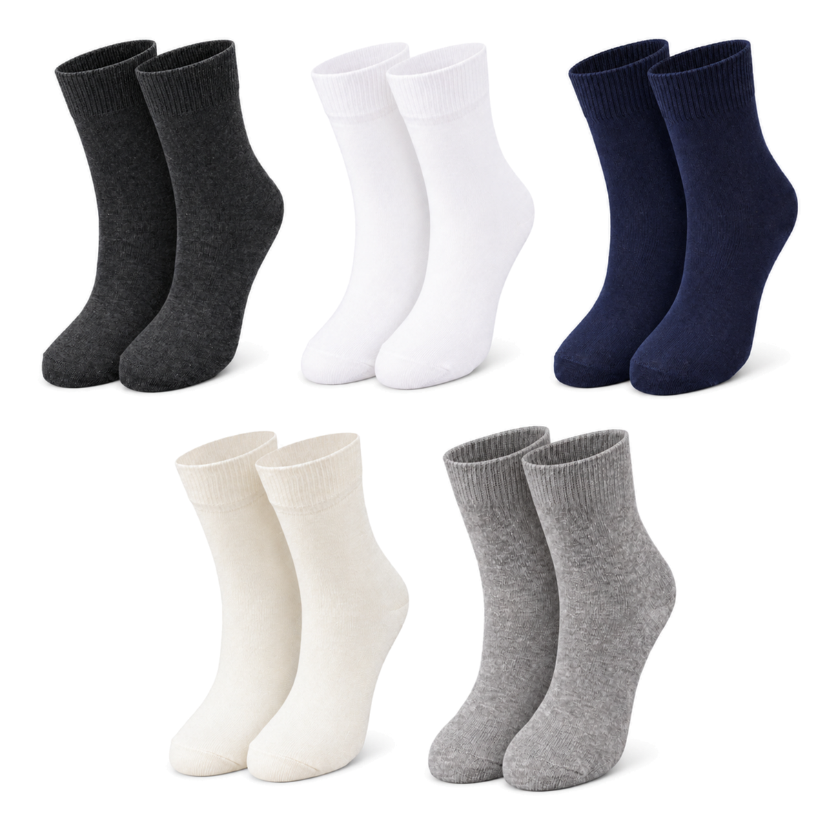 Kids' Organic Cotton Crew Socks – 5-Pack