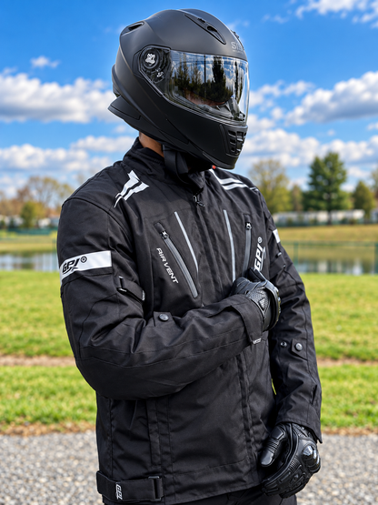 Men's All-Season Motorcycle Jacket – Black, 4 Pockets