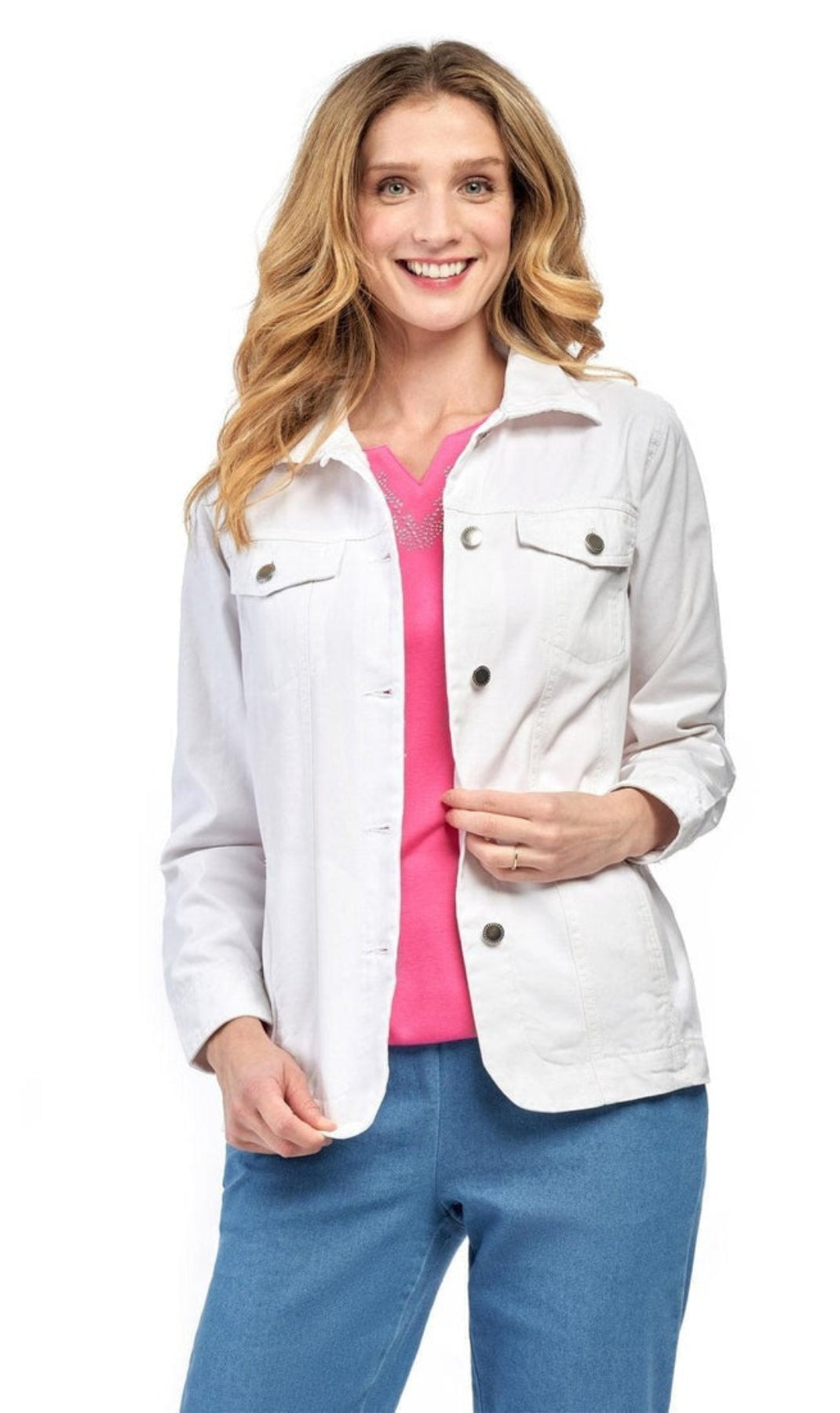 Women's Brushed Twill Button-Front Jacket
