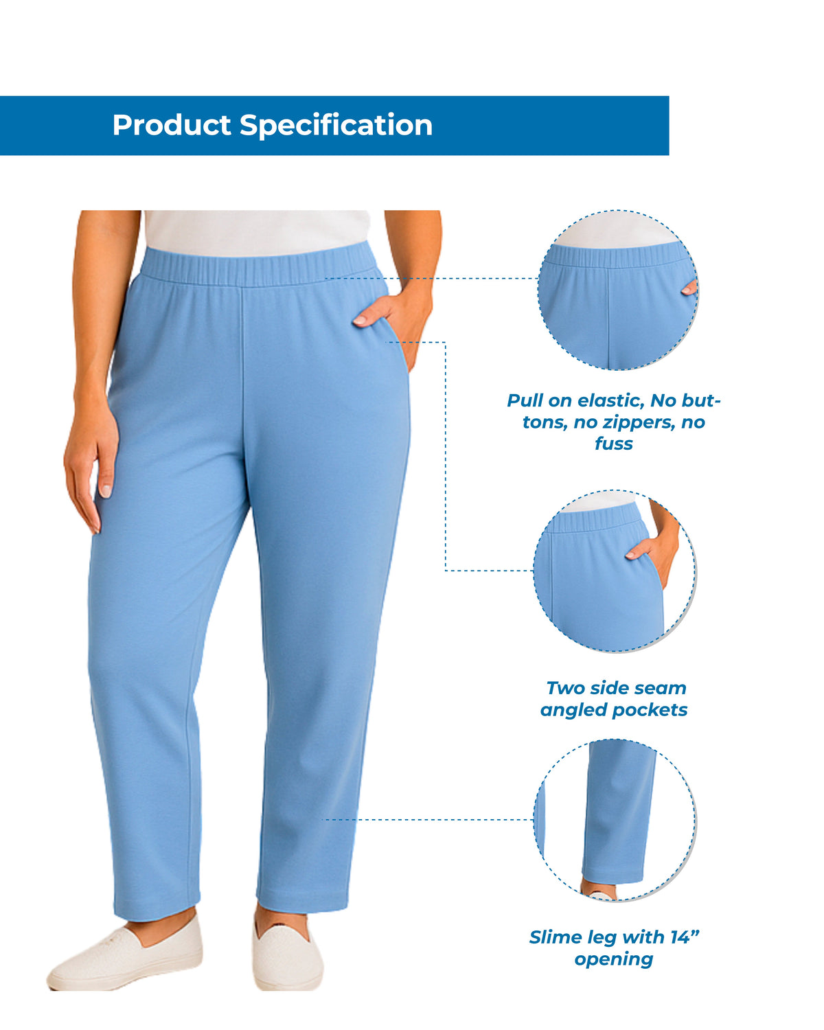 Women's Pull-On Knit Pants – Elastic Waist