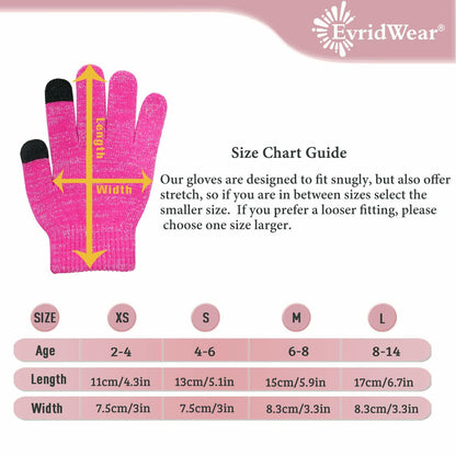 Kids' Touchscreen Knit Gloves, 3 Pairs (Size 3T-5T)