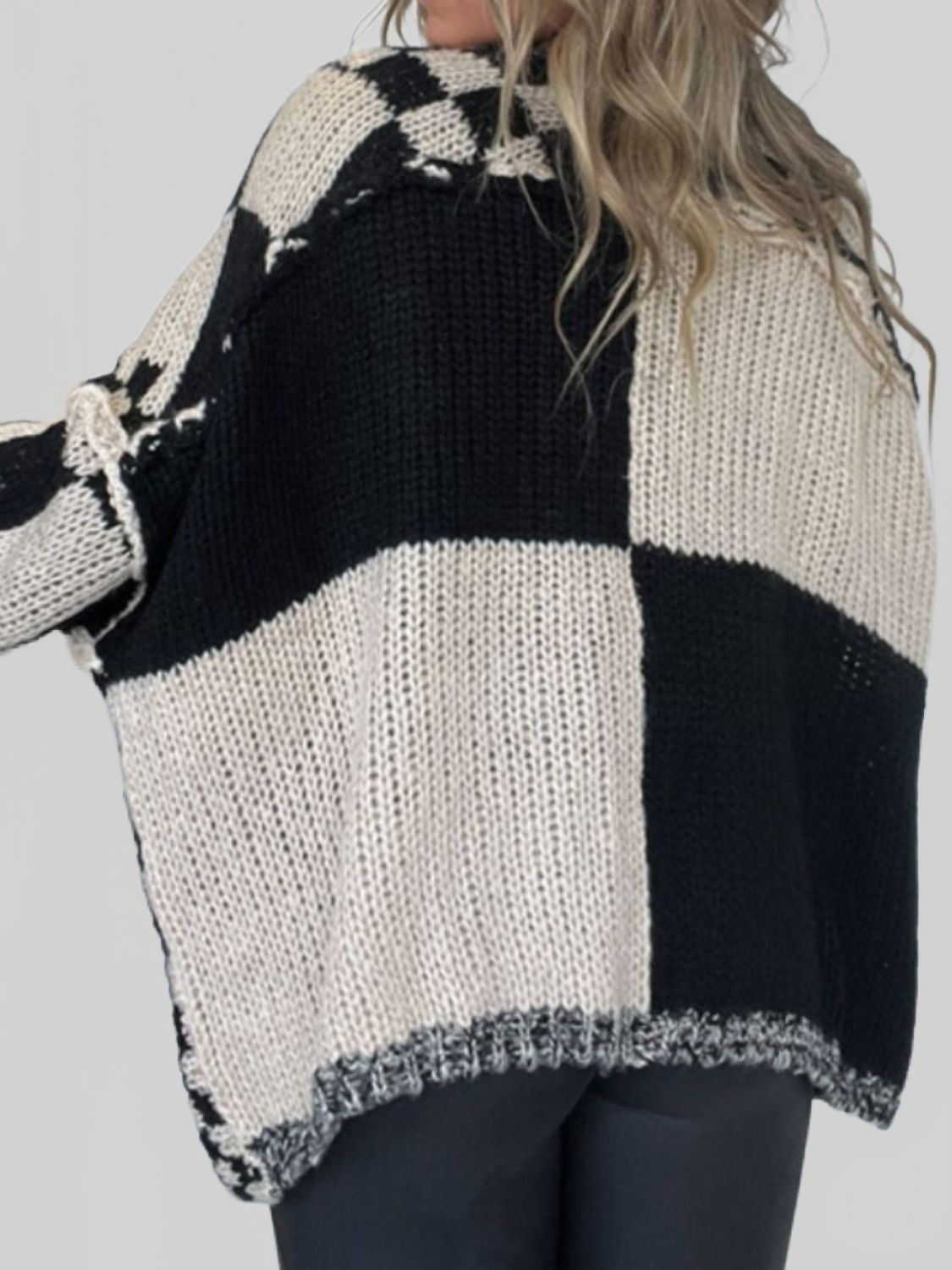 Women's Plaid Open-Front Cardigan