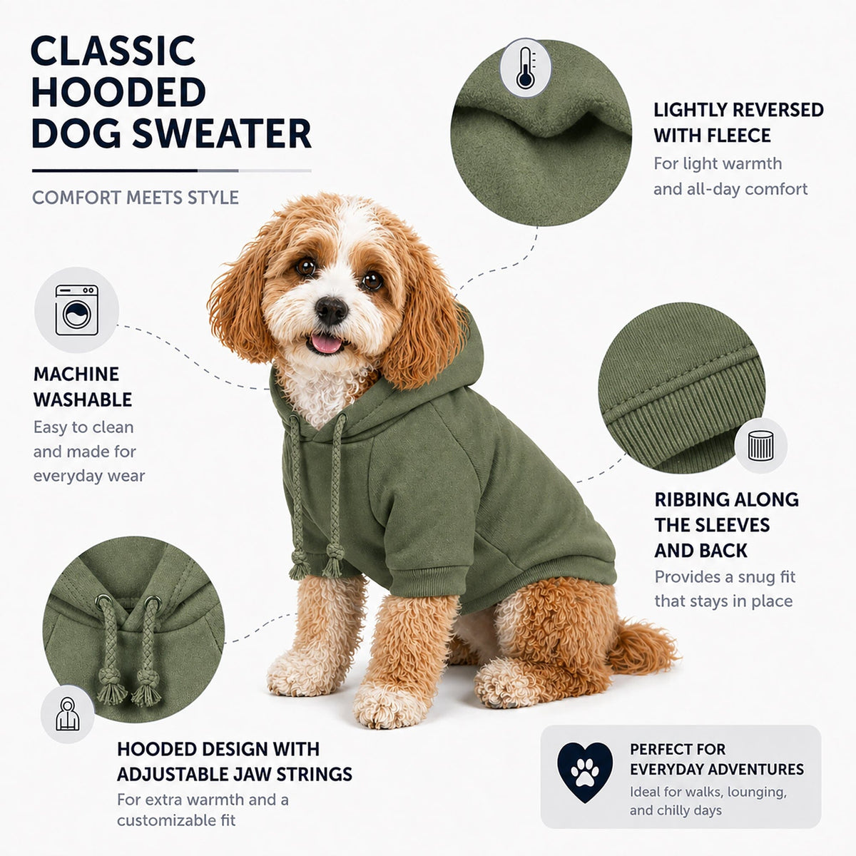 Plush Cotton Hooded Dog Sweater