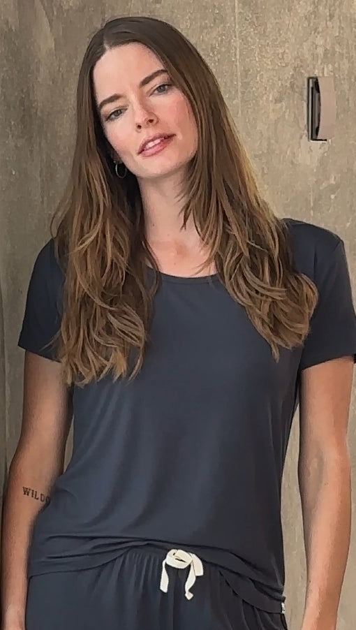 Women's Bamboo Lounge Set, Tee and Shorts
