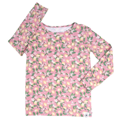 Pink Lemon Floral Print Pajama Set