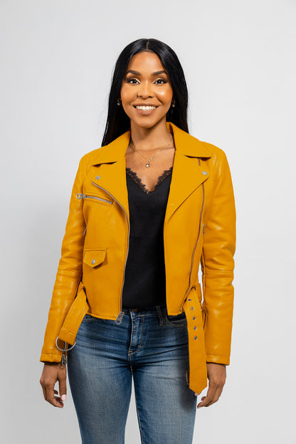 Women's Remy Faux Leather Moto Jacket