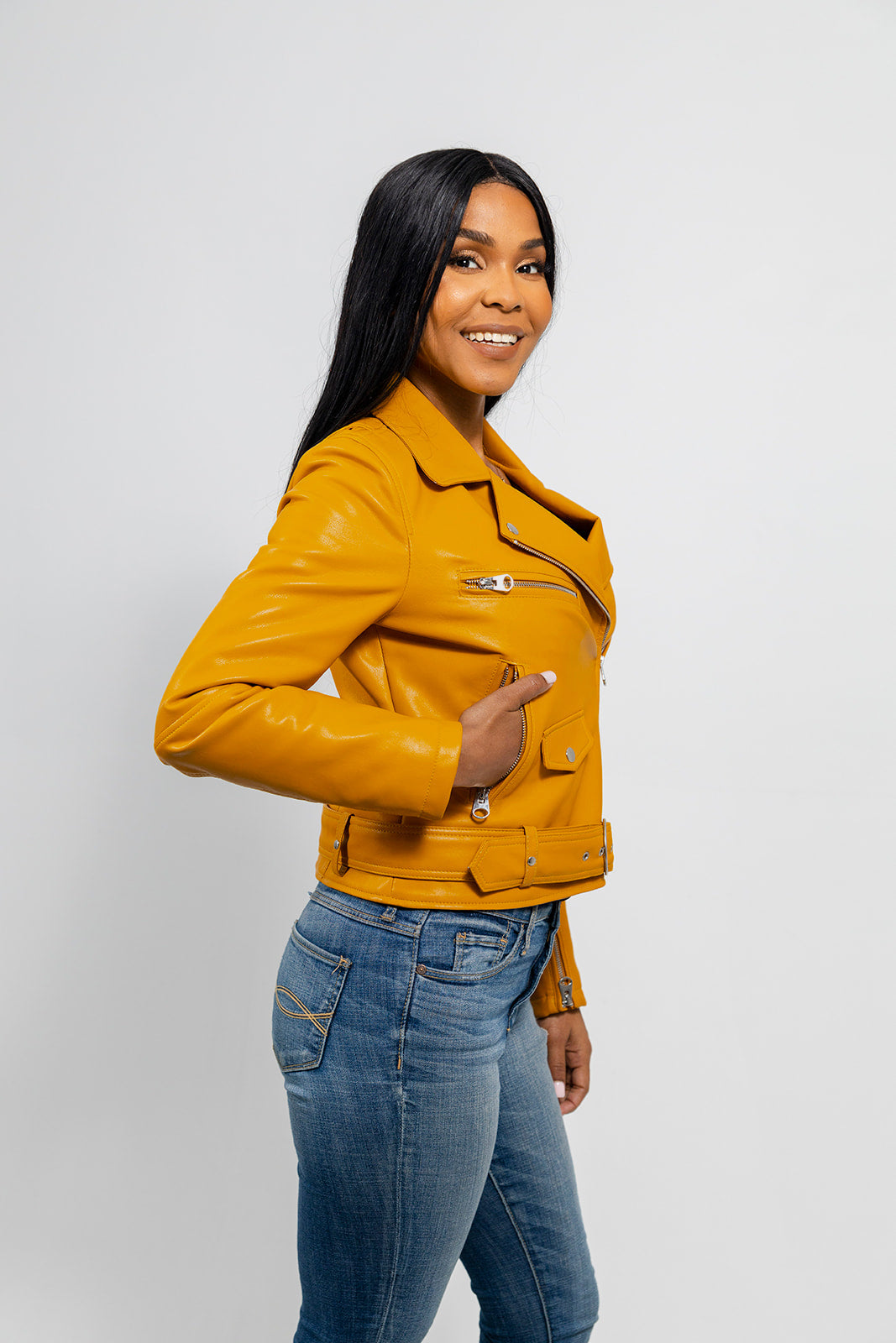 Women's Remy Faux Leather Moto Jacket