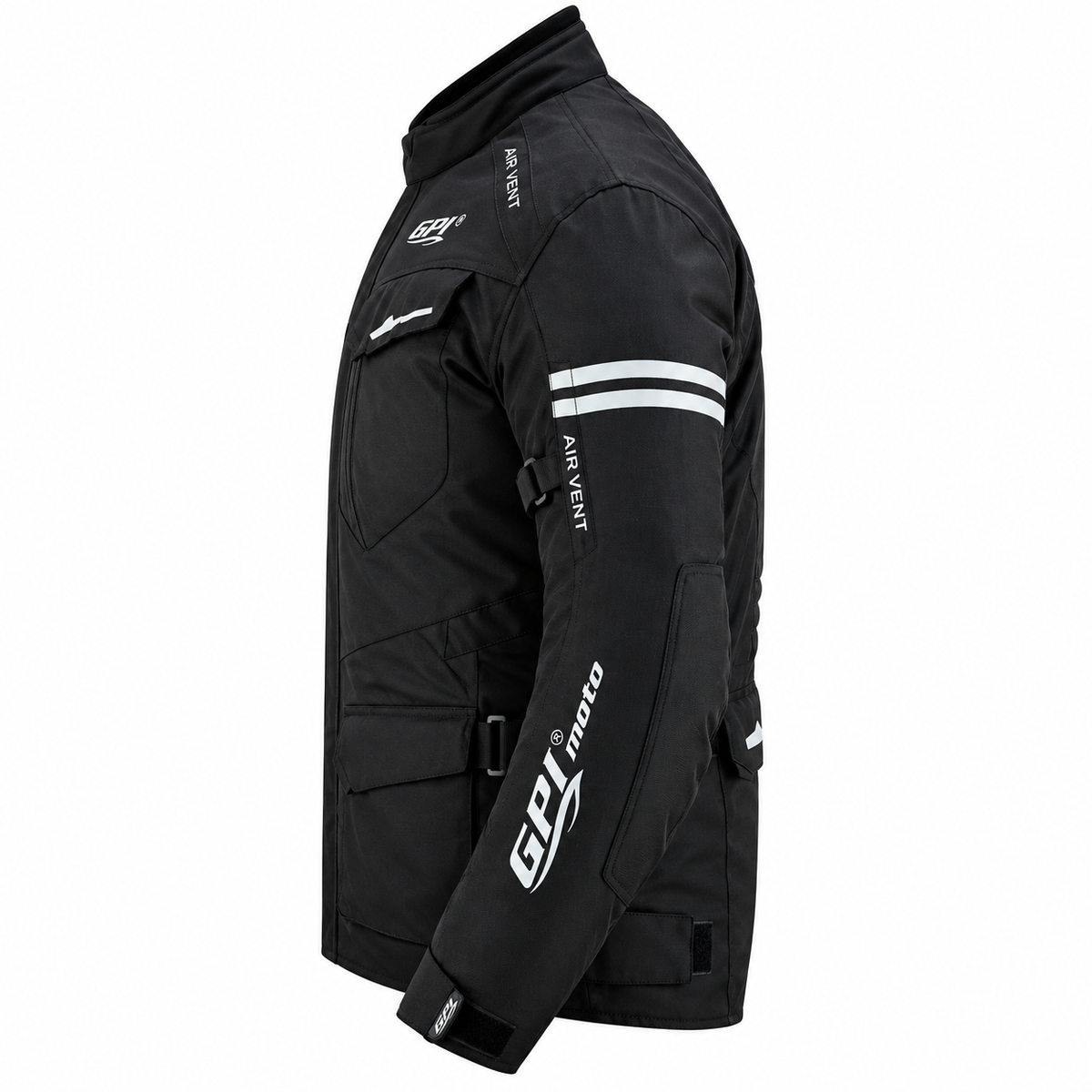 Men's All-Season Waterproof Motorcycle Jacket with Removable Armor – Full Black