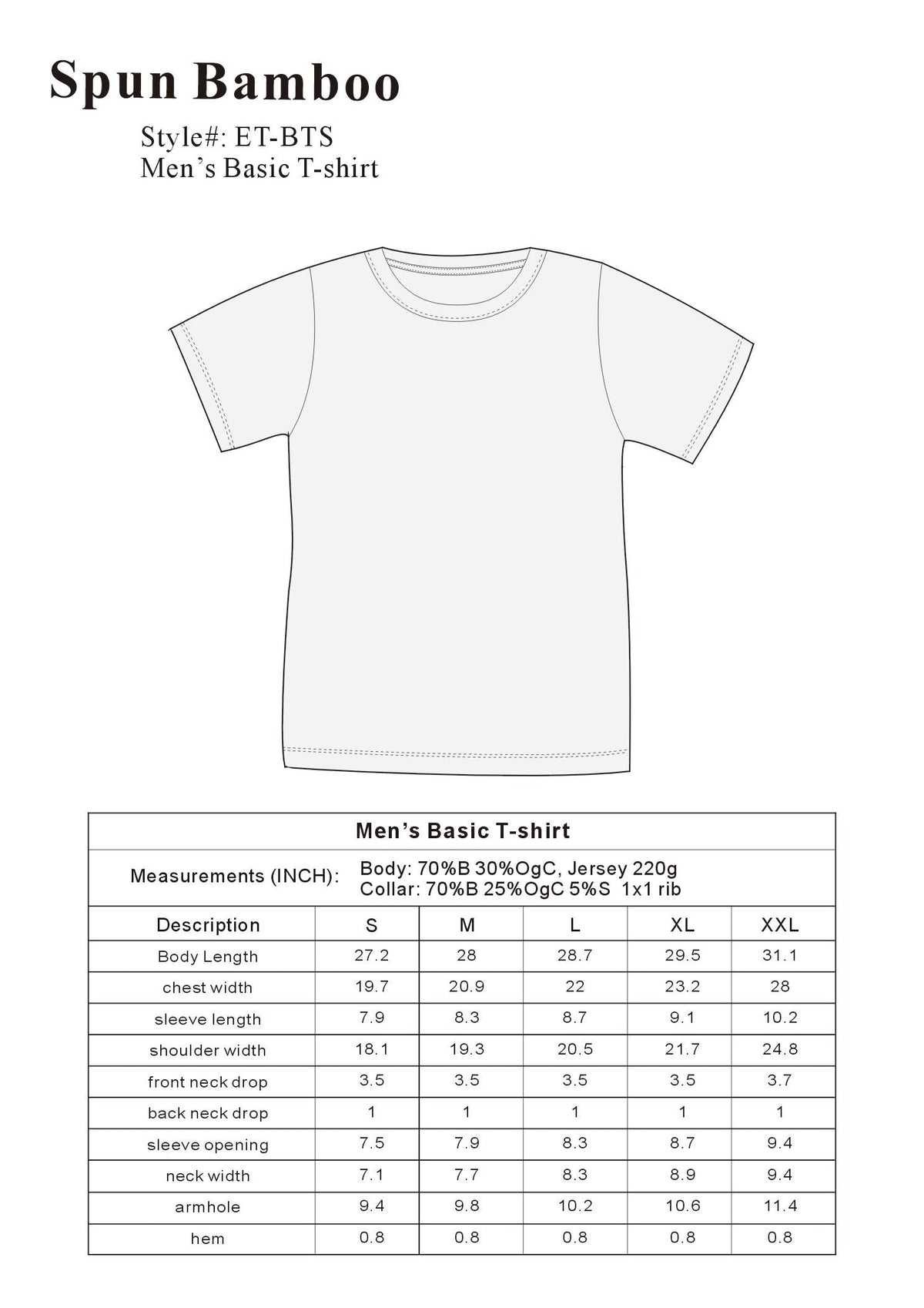 Men's Bamboo Short Sleeve T-Shirt – Classic Cut