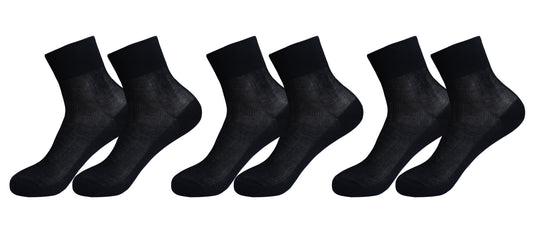 Men's Mercerized Cotton Ankle Dress Socks, 3-Pack