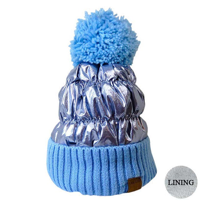 Puffer Knit Pom Beanie