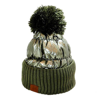 Puffer Knit Pom Beanie