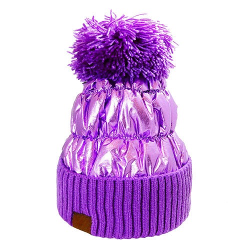 Puffer Knit Pom Beanie