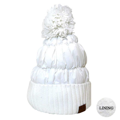 Puffer Knit Pom Beanie