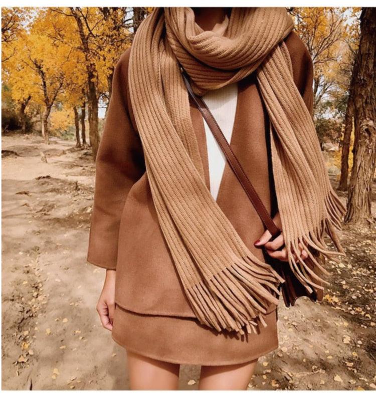 Soft Tassel Wrap Scarf