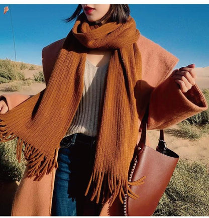 Soft Tassel Wrap Scarf