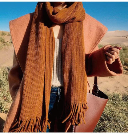 Soft Tassel Wrap Scarf