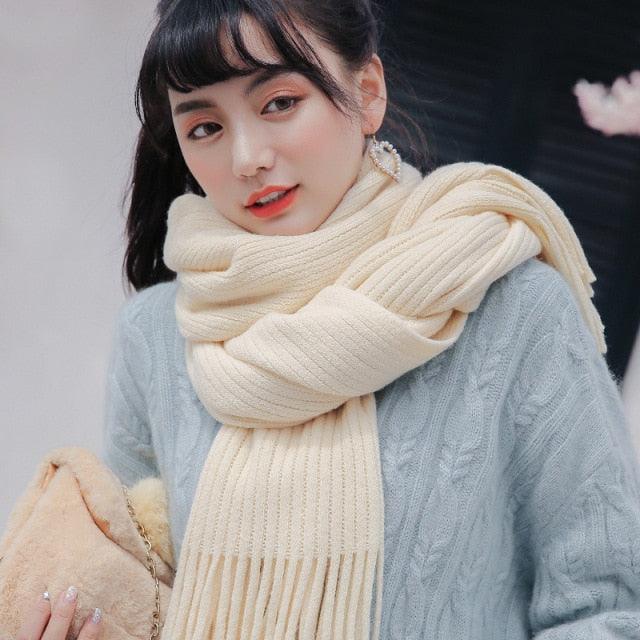 Soft Tassel Wrap Scarf