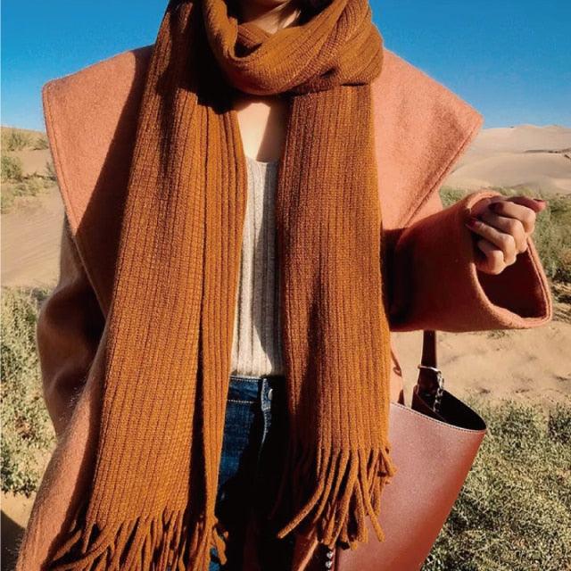 Soft Tassel Wrap Scarf
