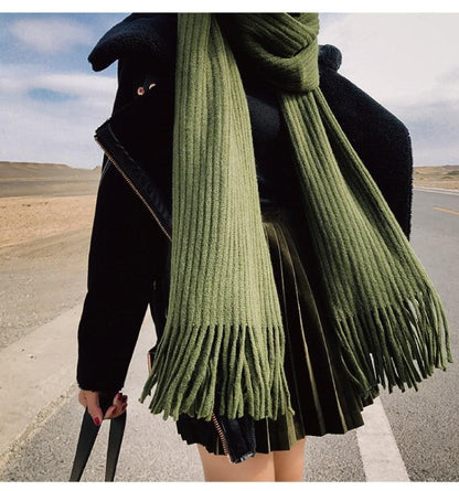 Soft Tassel Wrap Scarf