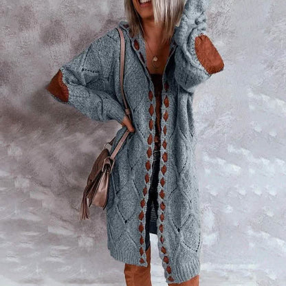 Women's Color Block Hooded Cardigan
